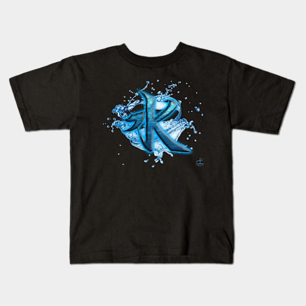 Water Kanji Kids T-Shirt by DustinEatonWorks